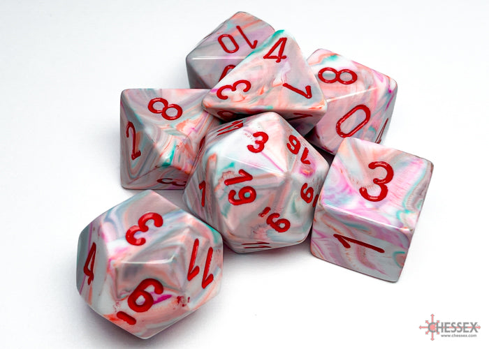 Chessex Festive Pop Art/Red 7-Die Set