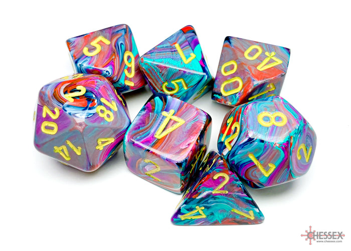 Chessex Festive Mosaic/Yellow 7-Die Set