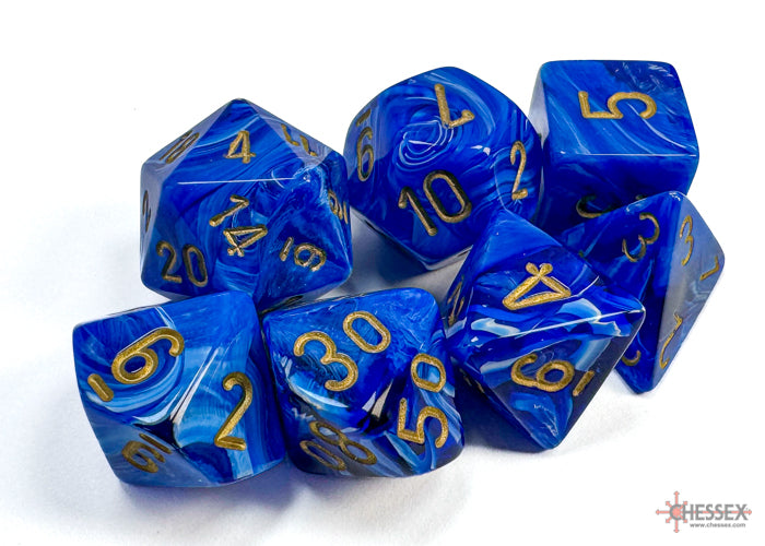 Chessex Vortex Blue/Gold 7-Die Set