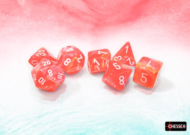 Chessex Festive Dahlia/white 7-Die Set