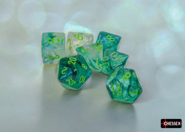 Chessex Borealis Kelp/light green polyhedral 7-Die Set