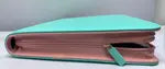 Generic 2-Tone Zippered 12-Pocket Mint Green with Pink