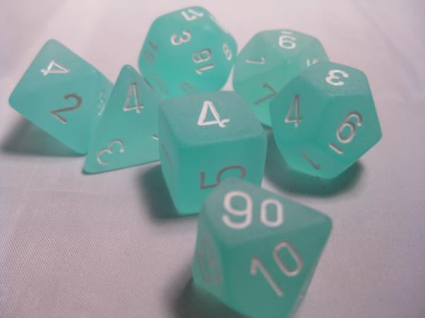 Chessex Frosted Teal/white 7-Die Set