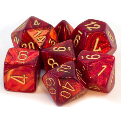 Chessex Scarab Scarlet/gold 7-Die Set