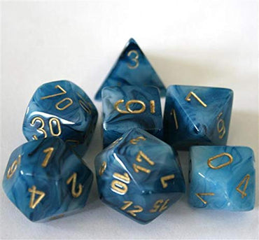 Chessex Phantom teal/gold 7-Die Set