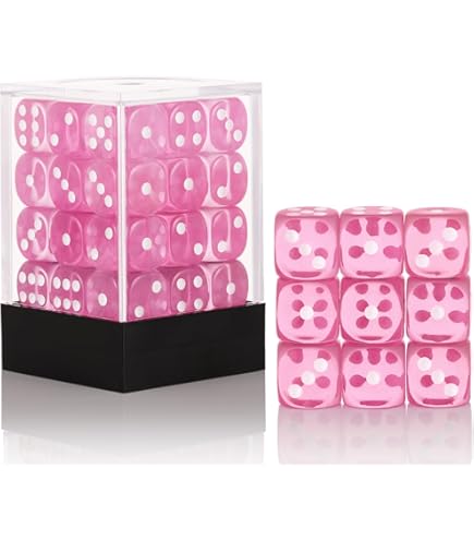 Chessex Borealis Pink/silver 36 Dice – D6 – 12mm