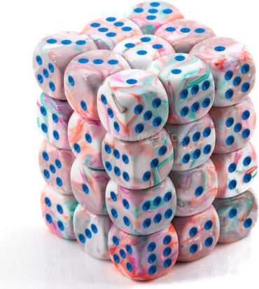 Chessex Festive Pop Art/blue 36 Dice – D6 – 12mm