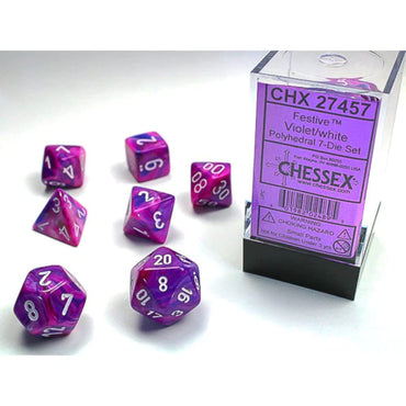 Chessex Festive Violet/white 7-Die Set