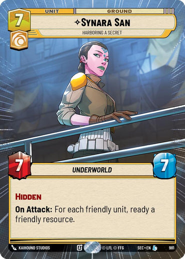 Synara San - Harboring a Secret (Hyperspace Foil) (981) (981) [Secrets of Power]