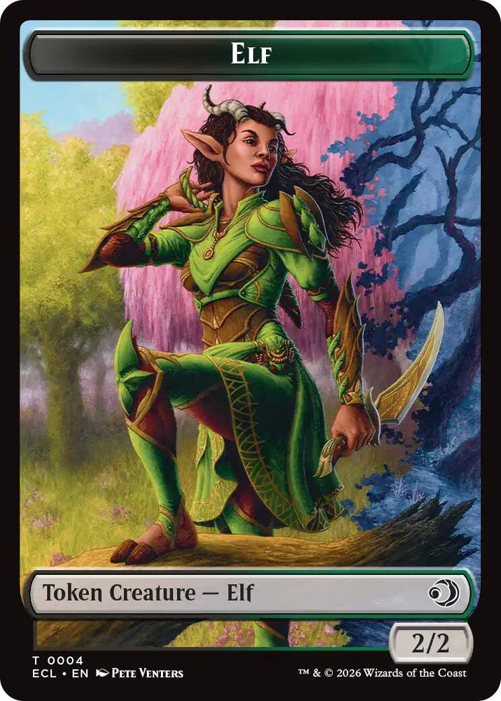 Elf // Kithkin (0007) Double-Sided Token [Lorwyn Eclipsed Tokens]