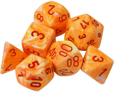 Chessex Festive Sunburst/red 7-Die Set