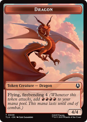 Dragon // Food (0019) Double-Sided Token [Avatar: The Last Airbender Tokens]