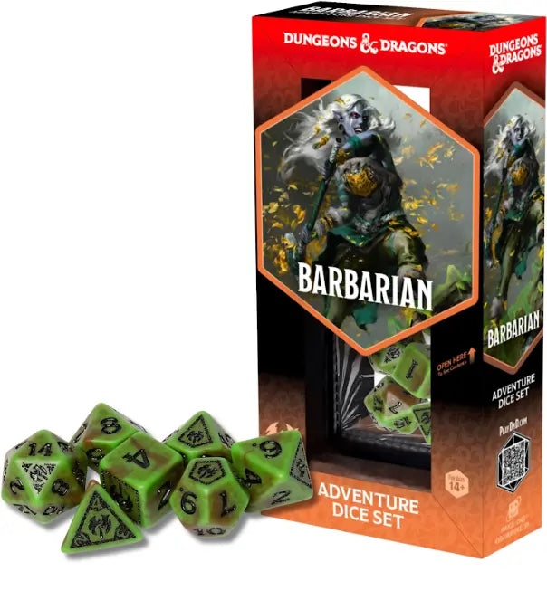 D&D Adventure Dice Set Barbarian - Green, Brown