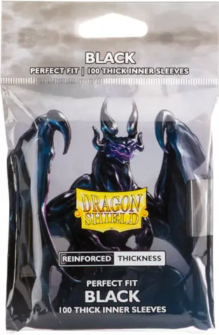 Dragon Shield Sleeves Perfect Fit THICK Black 100ct Pack