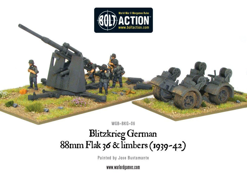 Bolt Action: Blitzkrieg German 88mm Flak 36 & Limbers (1939-42)