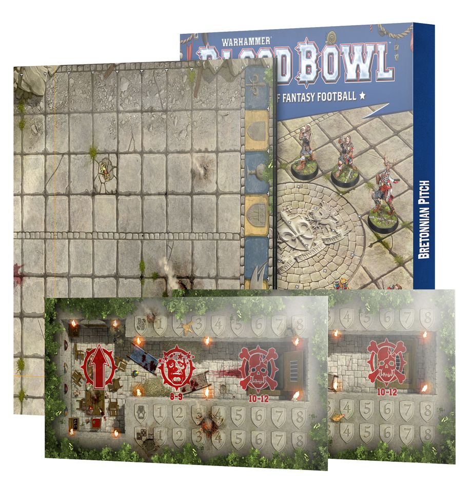 Warhammer: Blood Bowl: Bretonnian Pitch: Double-sided Pitch and Dugouts