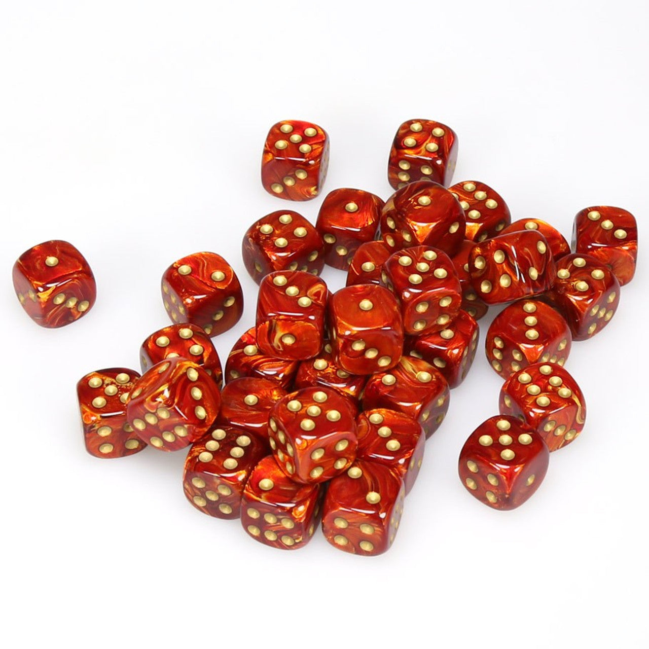 Chessex Scarab Scarlet/gold 36 Dice – D6 – 12mm