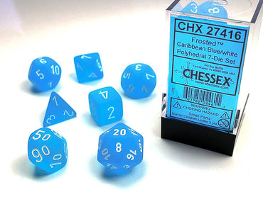 Chessex Frosted Blue/White 7-Die Set