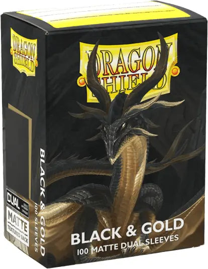 Dragon Shield Matte Dual 100 Standard Sleeves Black & Gold