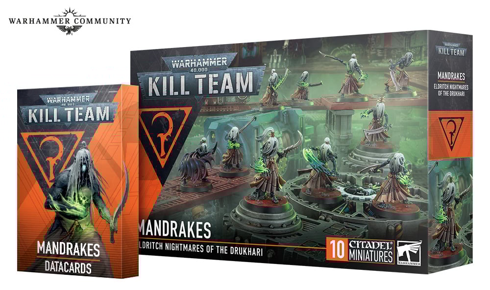 Warhammer 40k Kill Team: Drukhari Mandrakes and Datacards