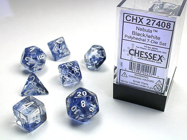 Chessex Nebula Black/white 7-Die Set
