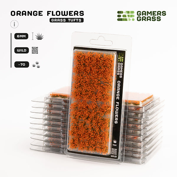 Gamers Grass Tufts 5mm Small Orange Flowers