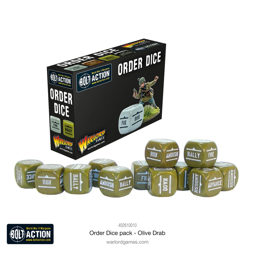 Bolt Action: Orders Dice Pack Olive Drab