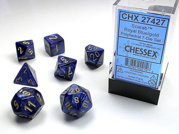 Chessex Scarab Royal Blue/Gold 7-Die set