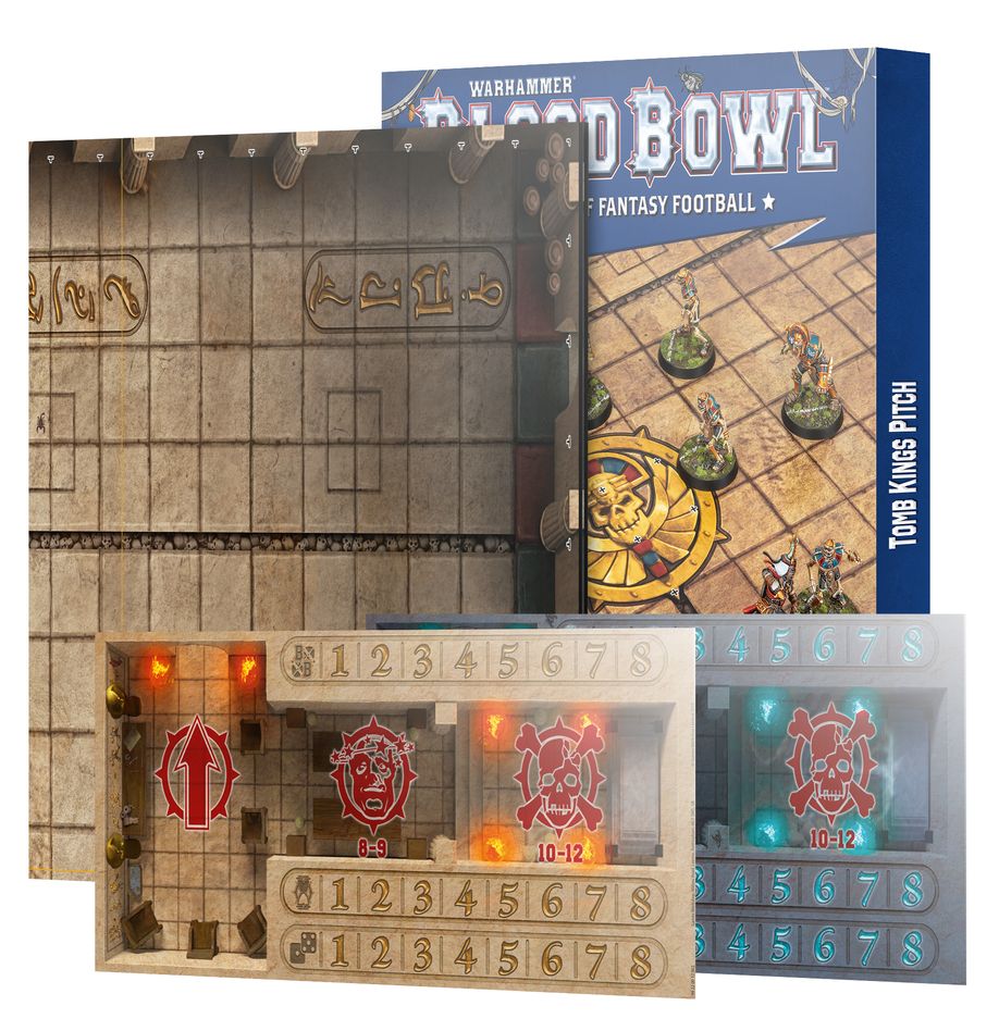 Warhammer: Blood Bowl: Tomb Kings Pitch: Double-sided Pitch and Dugouts Set