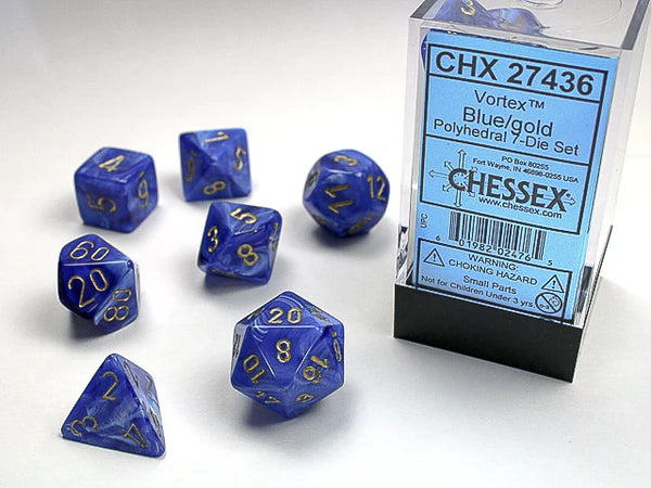 Chessex Vortex Blue/Gold 7-Die set