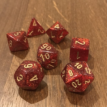 Chessex Glitter Ruby/gold 7-Die Set