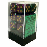 Chessex Gemini Green-Purple/gold Dice Set Includes 12 Dice – D6 – 16mm