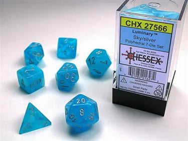 Chessex Luminary Sky/Silver Polyhedral 7-Die Set