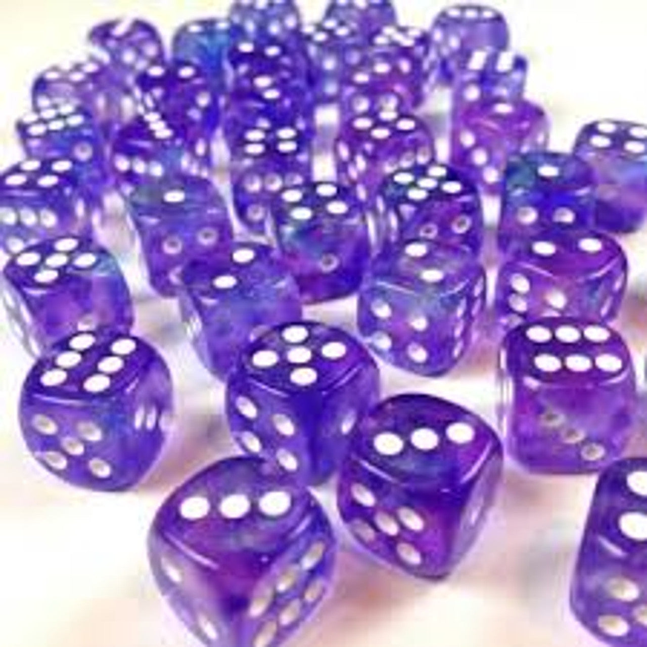 Chessex Borealis Purple/white 36 Dice – D6 – 12m
