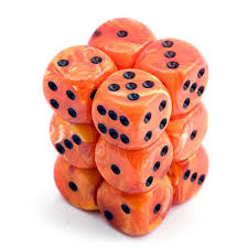 Chessex Vortex Orange/black Set Includes 12 Dice – D6 – 16mm