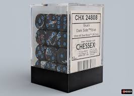 Chessex Brush Dark Side/blue 36 Dice – D6 – 12mm