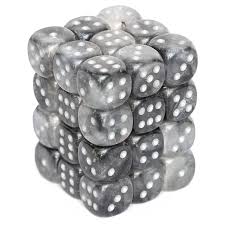 Chessex Borealis Light Smoke/silver 36 Dice – D6 – 12mm