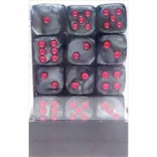 Chessex Velvet Black/red 36 Dice – D6 – 12mm