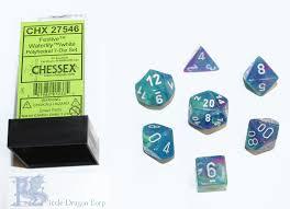 Chessex Festive Waterlily/white 7-Die Set