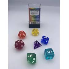 Chessex Prism Translucent Rainbow 7-Die Set