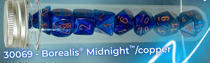 Chessex Lab Dice Borealis Midnight/copper 7-die Set