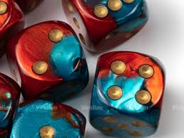 Chessex Gemini Red-Teal/gold Dice Set Includes 12 Dice – D6 – 16mm