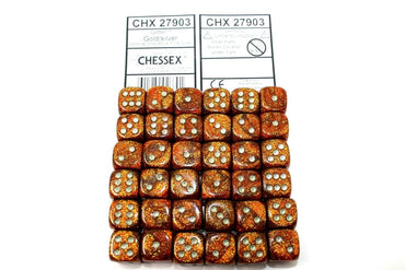 Chessex Glitter Gold/silver 36 Dice – D6 – 12mm