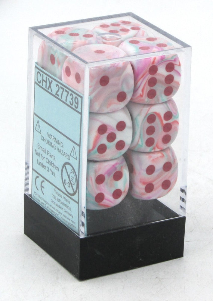 Chessex Festive Pop Art/red Dice Set Includes 12 Dice – D6 – 16mm